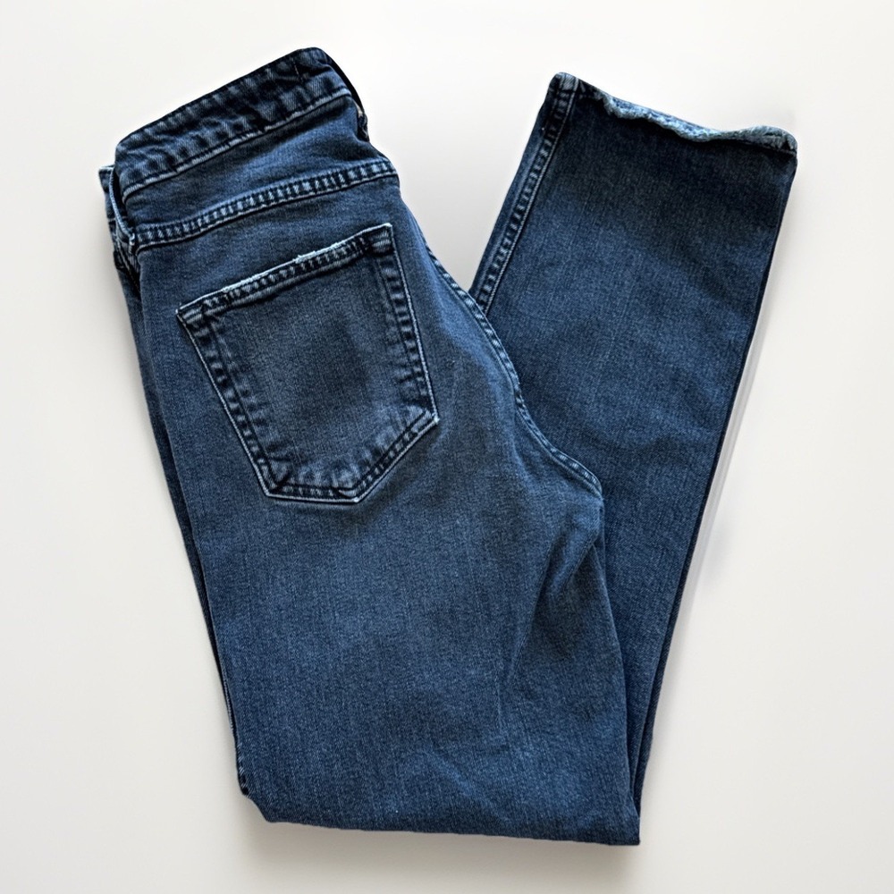 AMO Jeans Women's‎ 28 x 27 Chloe Crop Coal Denim Slim High Rise Straight